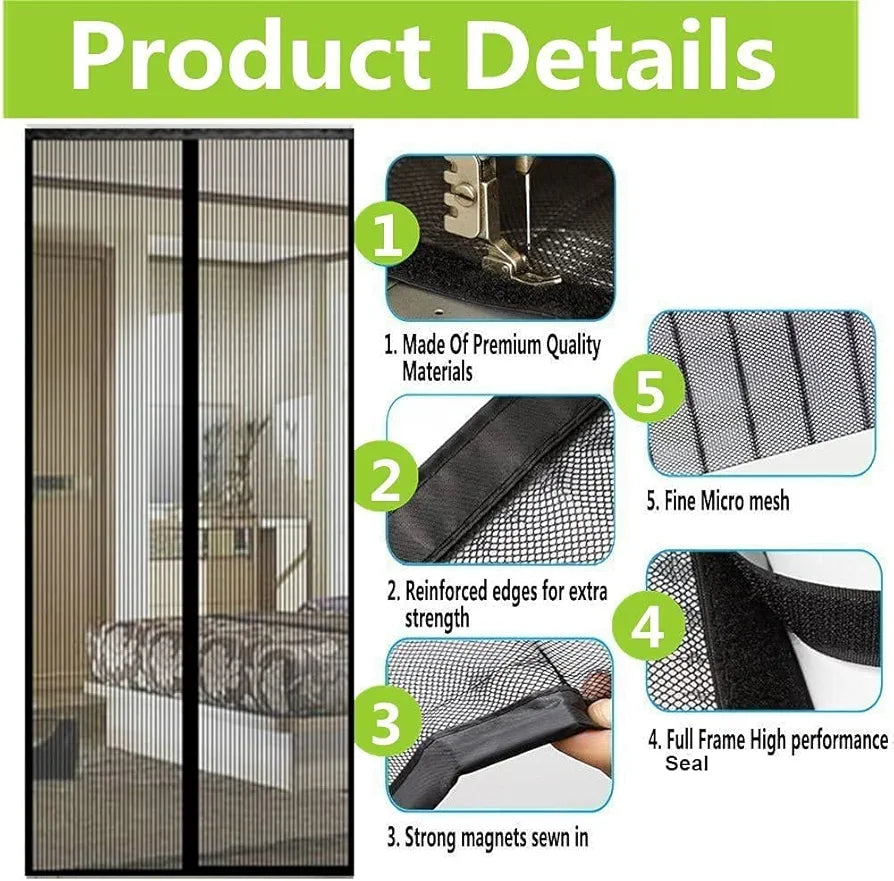 Curtain Anti Mosquito Net Magic Mesh Magnetic Screen Door Mesh Magnetic