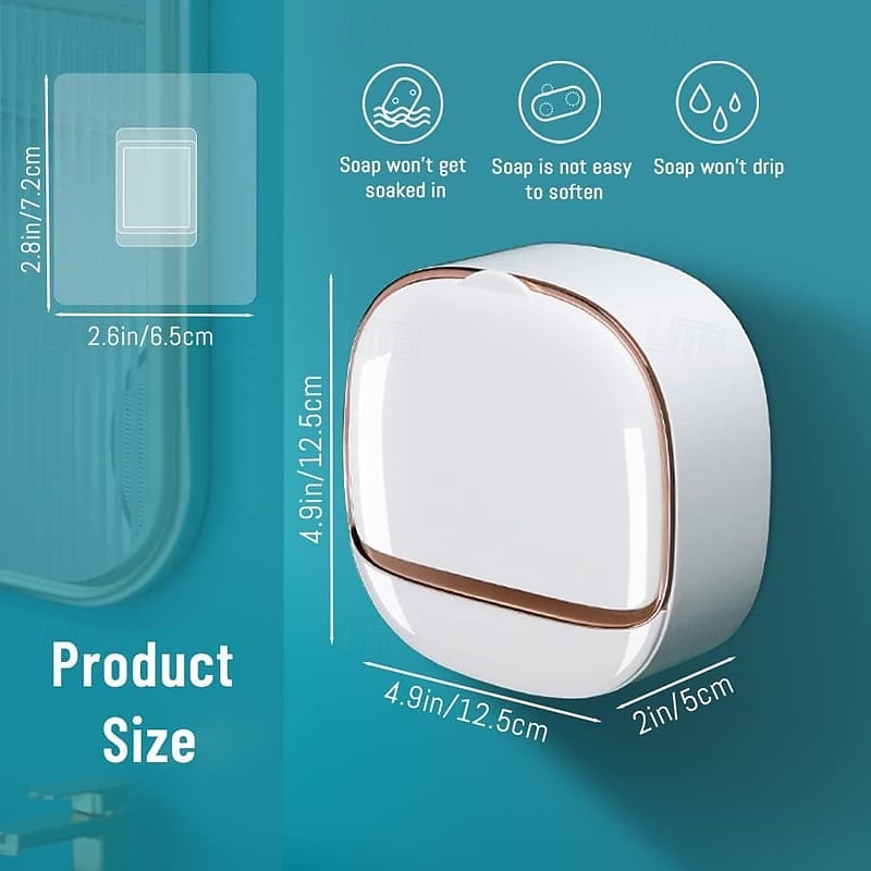 LUXURY SOAP HOLDER WITH DRAIN TRAY , WATERPROOF SOAP DISH HOLDER , KEEP SOAP BARS DRY