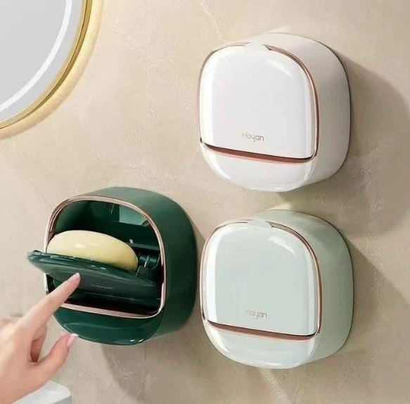 LUXURY SOAP HOLDER WITH DRAIN TRAY , WATERPROOF SOAP DISH HOLDER , KEEP SOAP BARS DRY