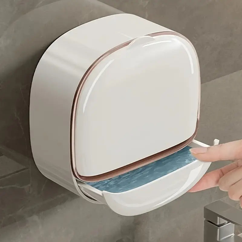 LUXURY SOAP HOLDER WITH DRAIN TRAY , WATERPROOF SOAP DISH HOLDER , KEEP SOAP BARS DRY